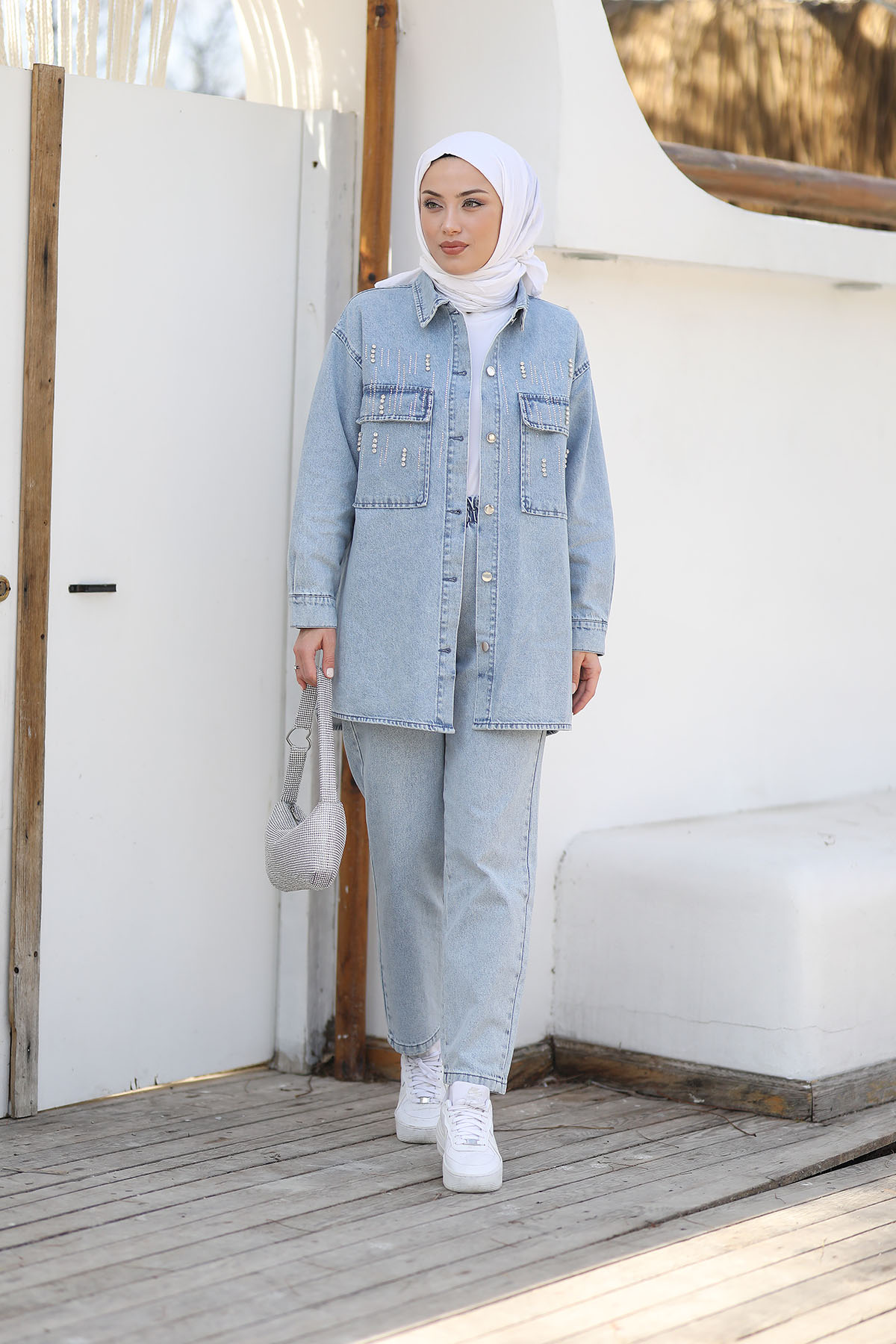 Lady Kot Takım Denim