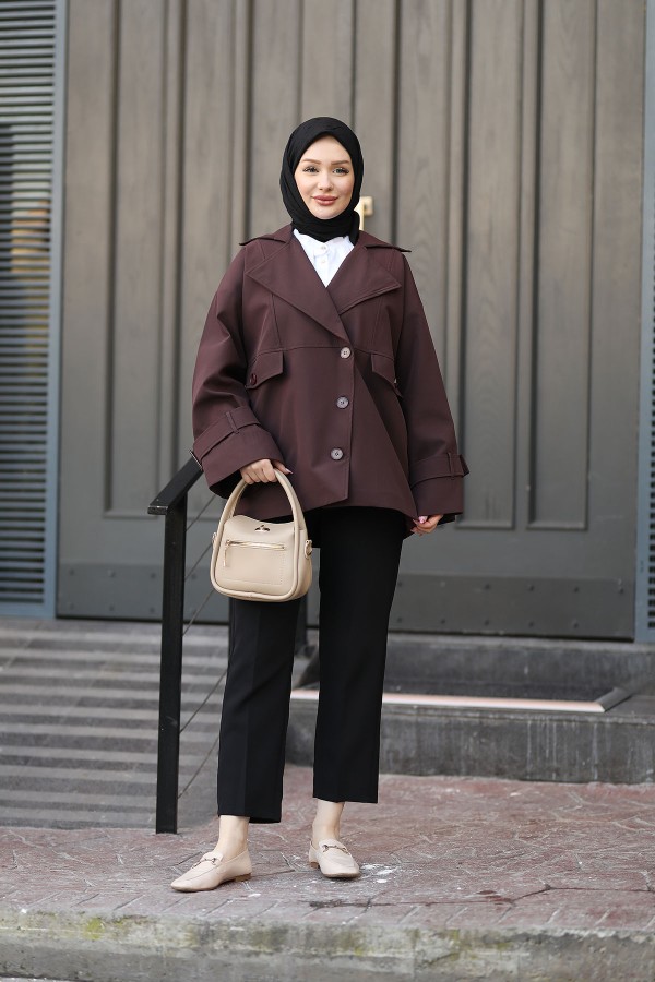 Oversize Trenckot Bordo