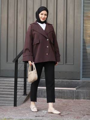 Oversize Trenckot Bordo