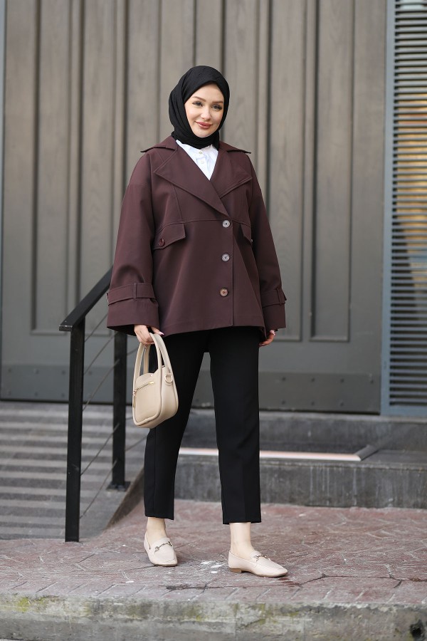 Oversize Trenckot Bordo