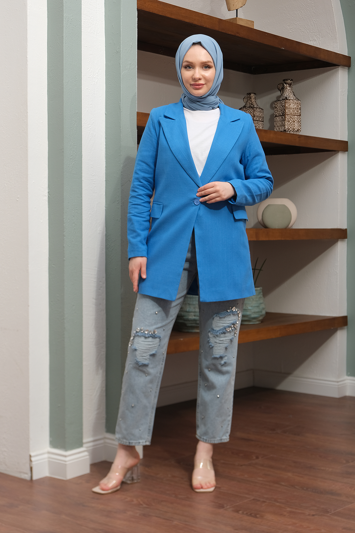Pamex Blazer Ceket Mavi 